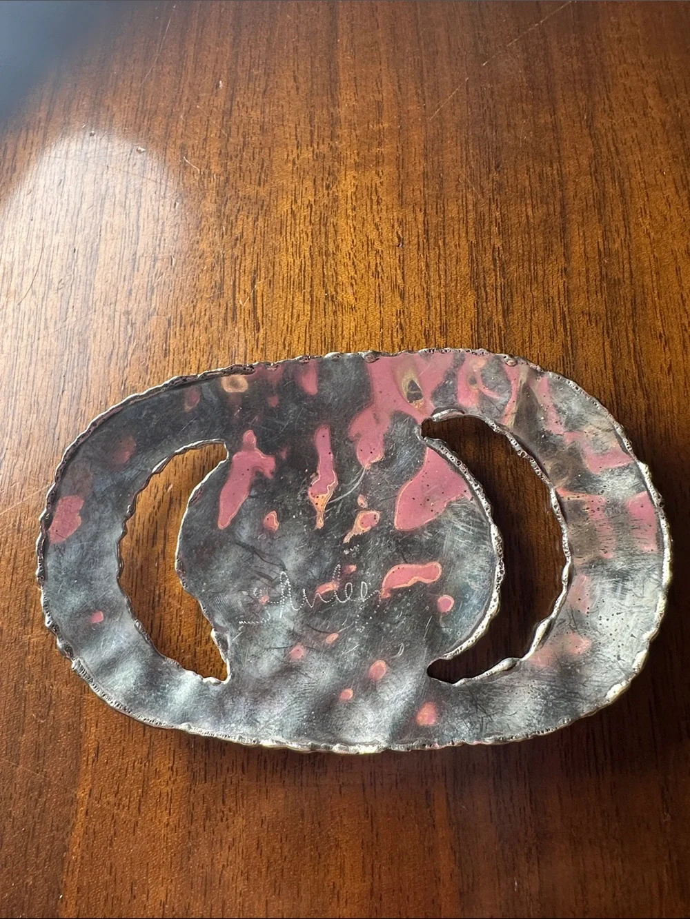 Vintage hammered silver